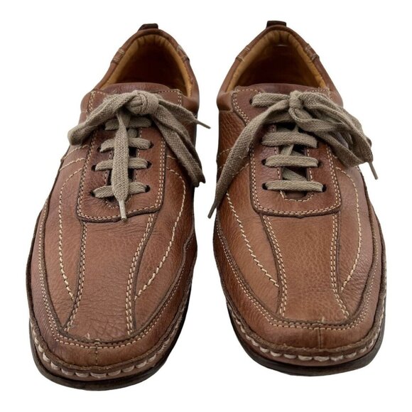 Sandro Moscoloni Mens Shoe 10 D  Leather Casual Oxford Lace Up Brown Vineyard - Picture 2 of 10